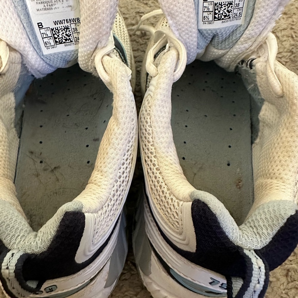 New Balance Women's WW759WB Athletic Walking Shoes 7.5 White/Blue made in USA - Picture 8 of 9